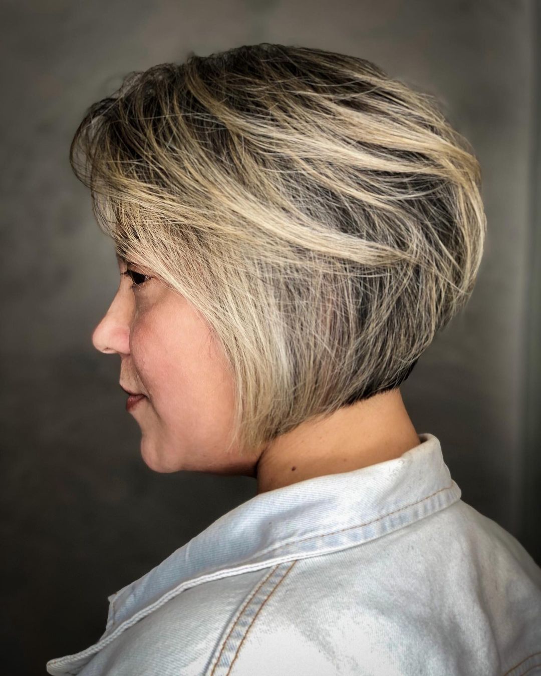 Short Bob with Feathery Top Layers